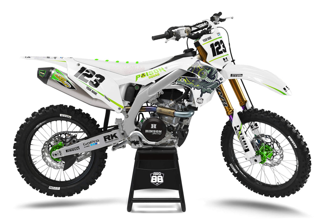 Poison Squad Kawasaki Graphics Kit - White Edition