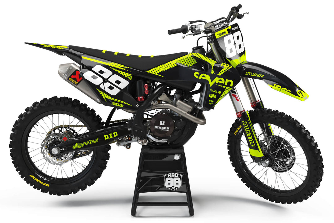 Husqvarna Lime Dreams graphics kit in lime green and white