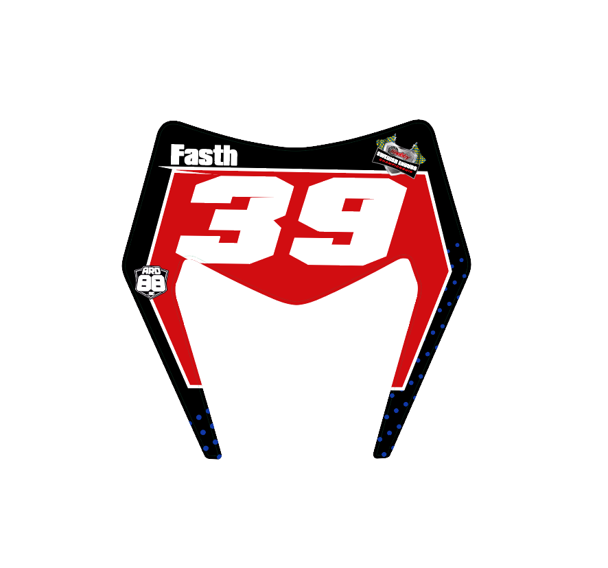 Single small replacement decal for a motocross graphics kit